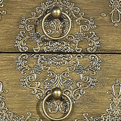 European Arabesque Solid Wood 2-Drawer End Table