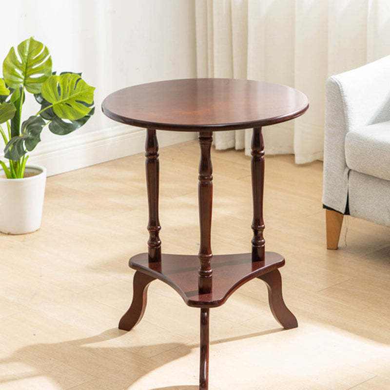Lighom traditional tripod 2-tier wood end & side tables