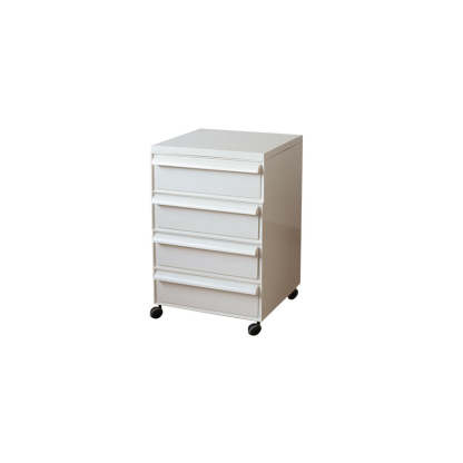 Nordic Plastic 4-Drawer Rolling Nightstand Storage Cabinet