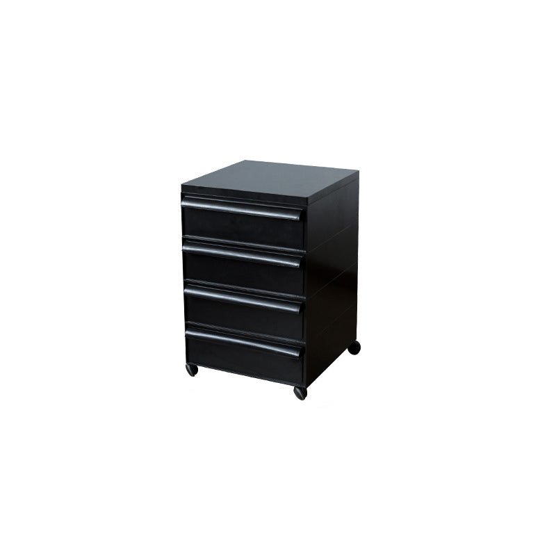 Nordic Plastic 4-Drawer Rolling Nightstand Storage Cabinet