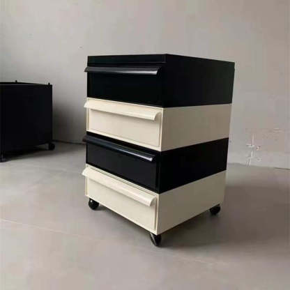 Nordic Plastic 4-Drawer Rolling Nightstand Storage Cabinet
