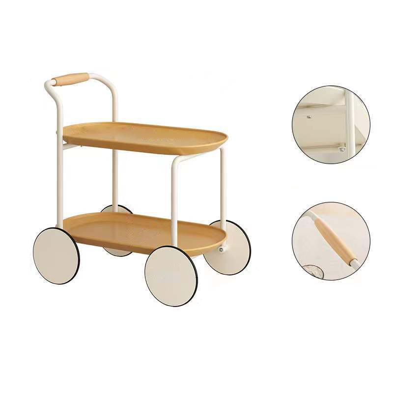 Nordic Iron Rolling 2-Tier End Table