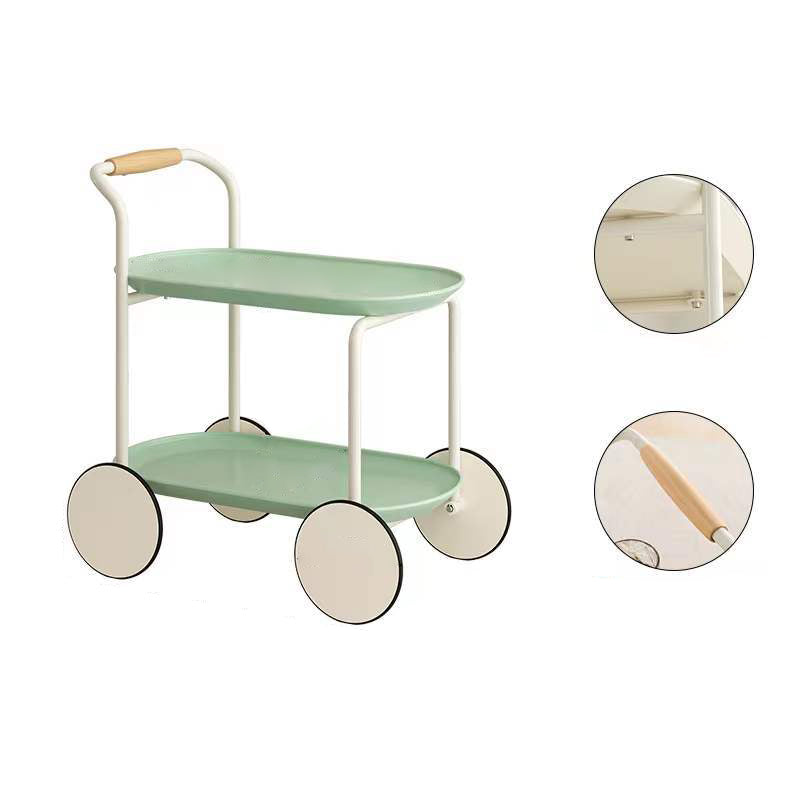 Nordic Iron Rolling 2-Tier End Table