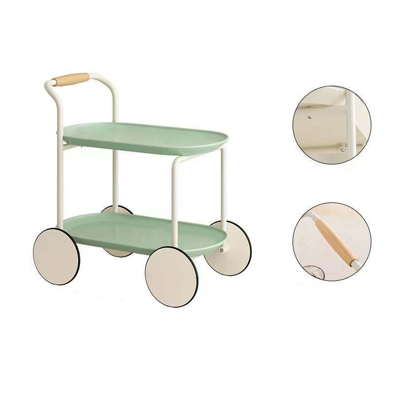 Nordic Iron Rolling 2-Tier End Table