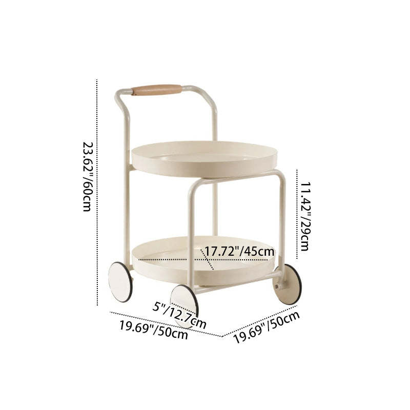 Nordic Iron Rolling 2-Tier End Table