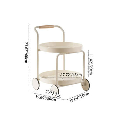 Nordic Iron Rolling 2-Tier End Table