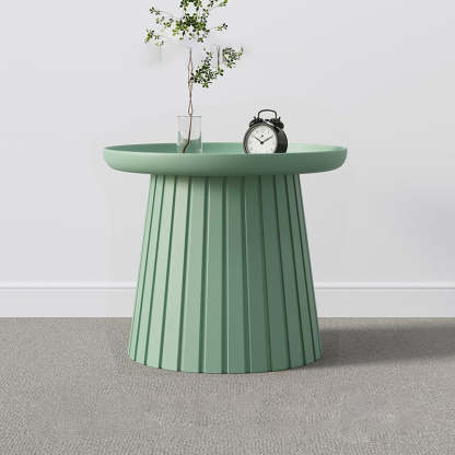 Scandinavian Mushroom Plastic Pedestal Coffee Table — Green