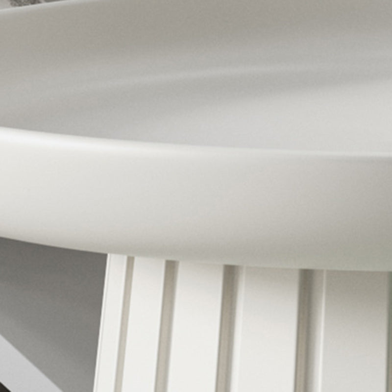 Scandinavian Mushroom Plastic Pedestal Coffee Table — Yellow
