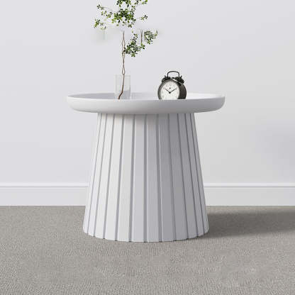 Scandinavian Mushroom Plastic Pedestal Coffee Table — White