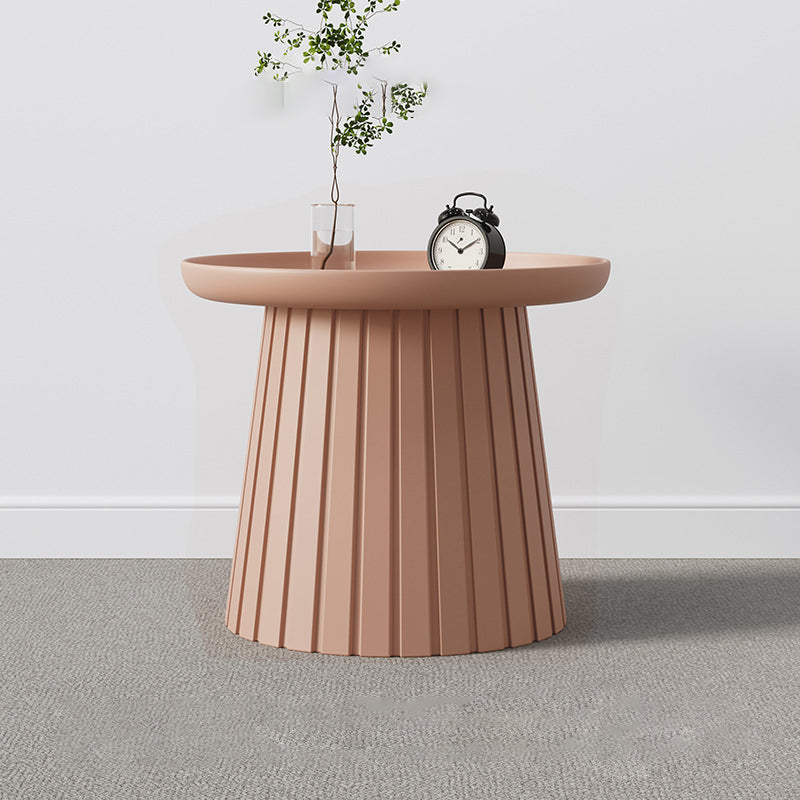 Scandinavian Mushroom Plastic Pedestal Coffee Table — Beige