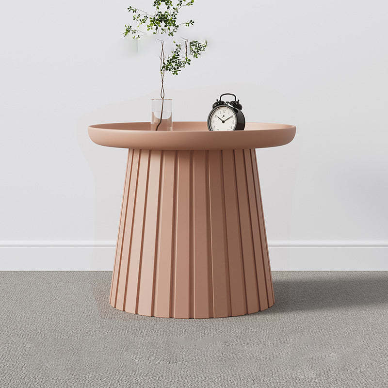 Scandinavian Mushroom Plastic Pedestal Coffee Table — Beige
