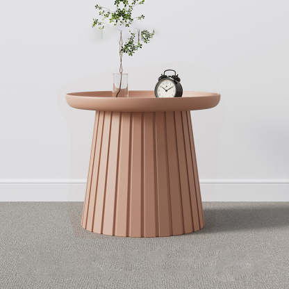 Scandinavian Mushroom Plastic Pedestal Coffee Table — Beige