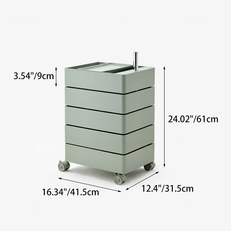 Nordic Rotating 5-Tier Rolling End Table — Ginger Yellow