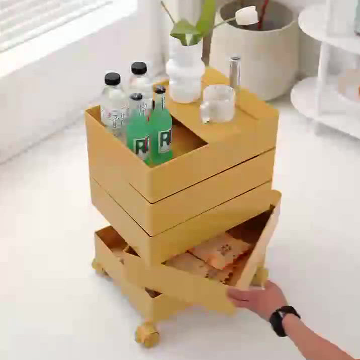 Nordic Rotating 5-Tier Rolling End Table