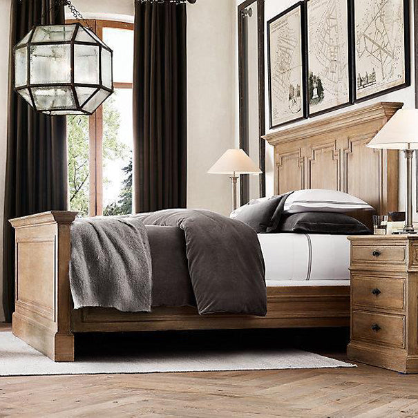 Rustic Solid Wood 3-Drawer Nightstand