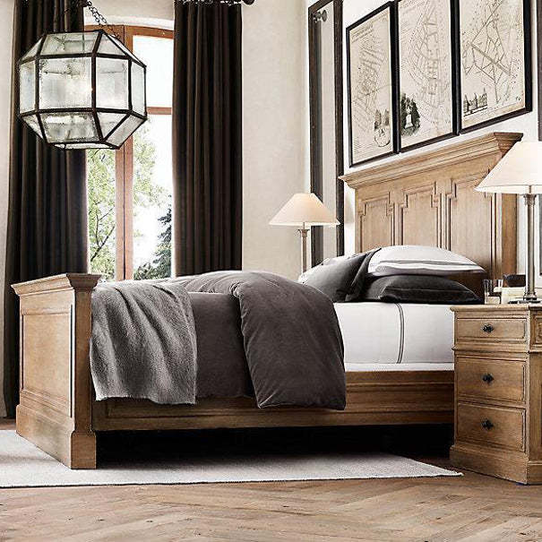 Rustic Solid Wood 3-Drawer Nightstand — Original Wood Color