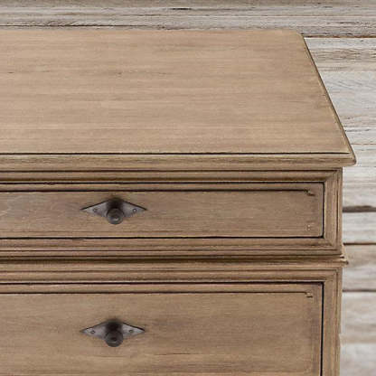 Rustic Solid Wood 3-Drawer Nightstand