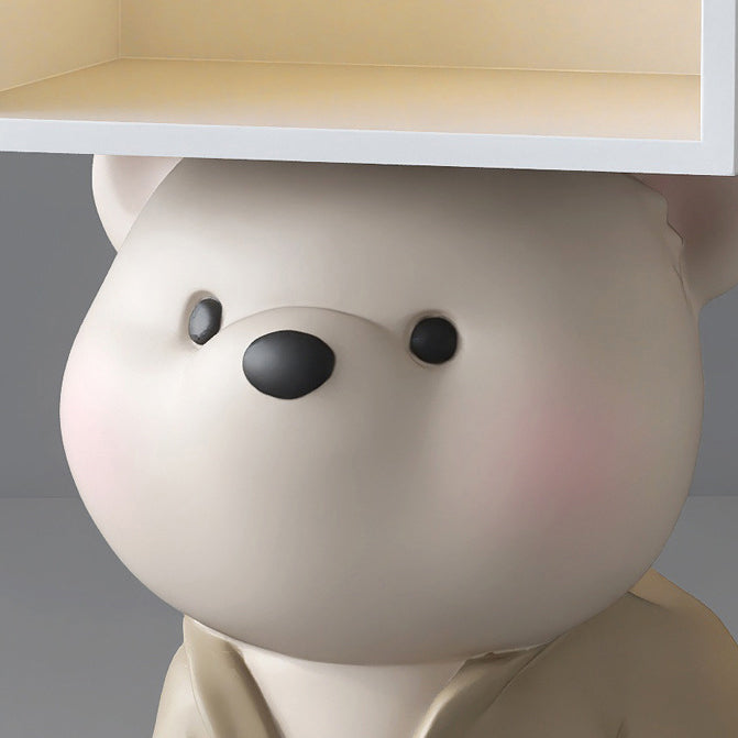 Bear Resin Rectangular Nightstand Cabinet
