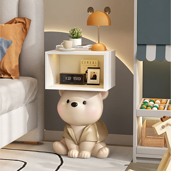 Bear Resin Rectangular Nightstand Cabinet