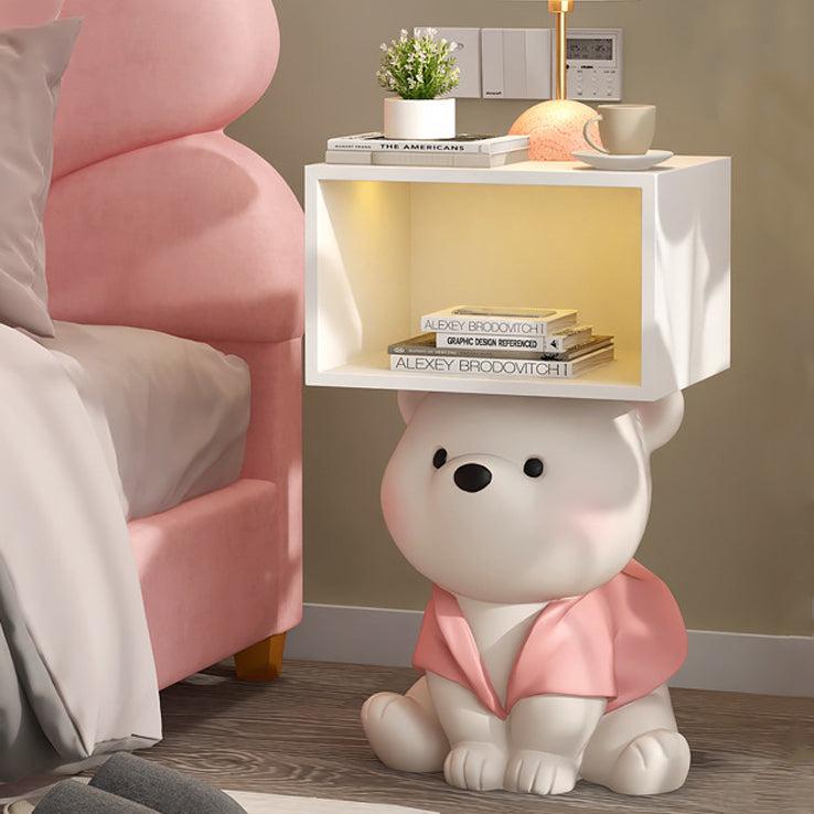 Bear Resin Rectangular Nightstand Cabinet