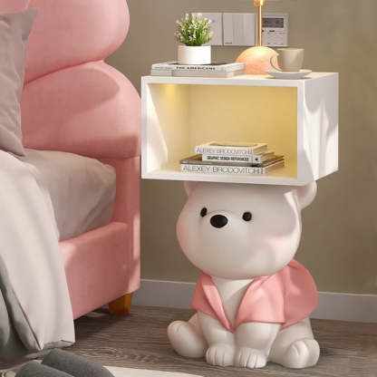 Bear Resin Rectangular Nightstand Cabinet