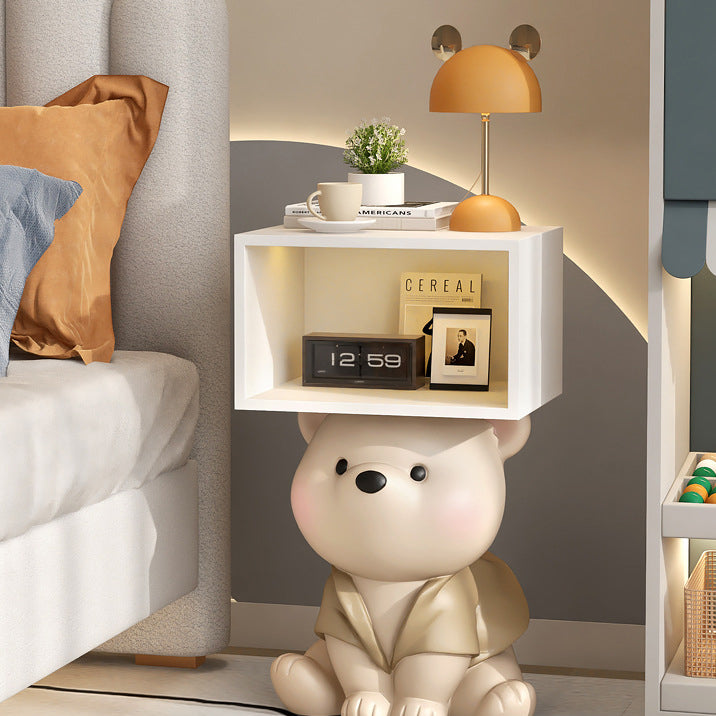 Bear Resin Rectangular Nightstand Cabinet