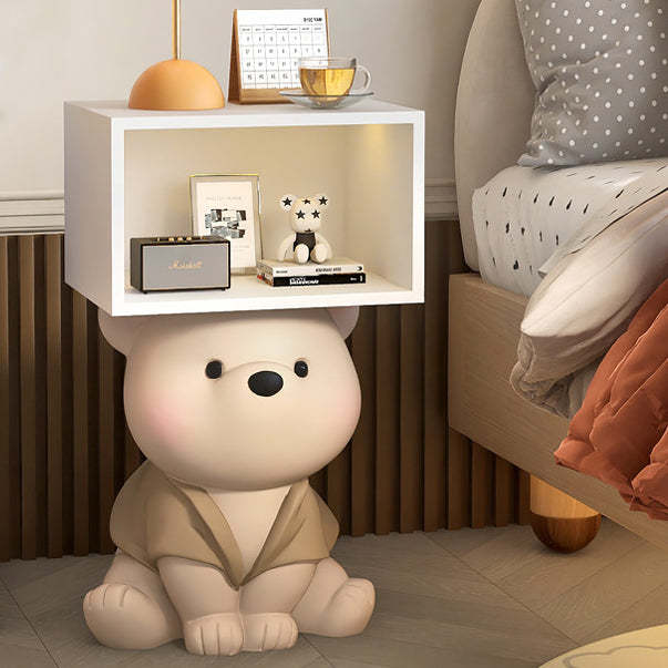 Bear Resin Rectangular Nightstand Cabinet