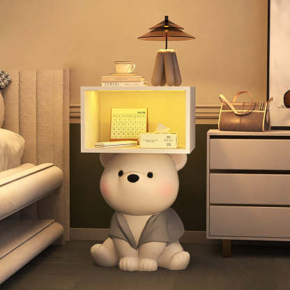 Bear Resin Rectangular Nightstand Cabinet