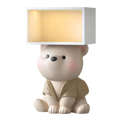 Bear Resin Rectangular Nightstand Cabinet