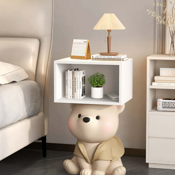 Bear Resin Rectangular Nightstand Cabinet