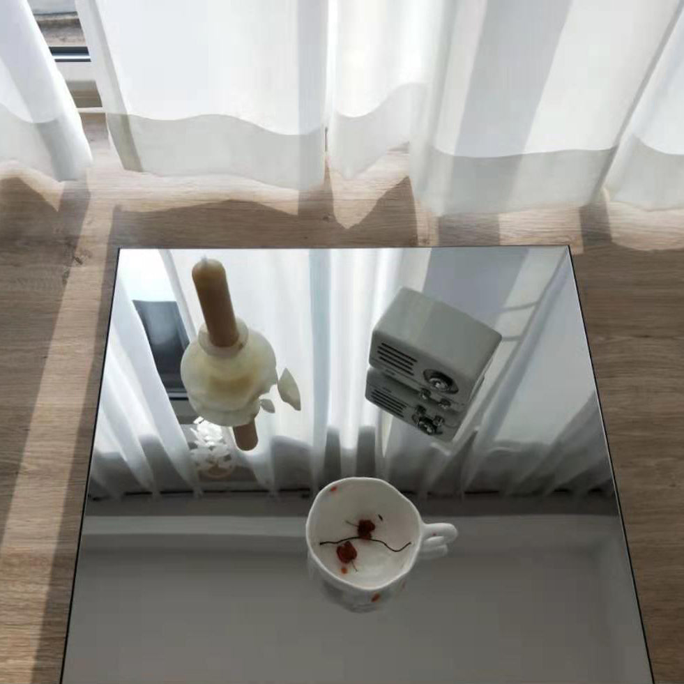 Minimalist Acrylic Mirror Cube End Table