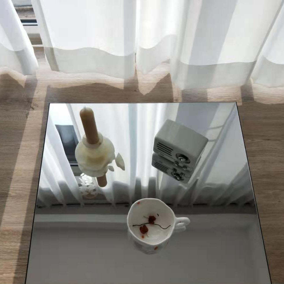 Minimalist Acrylic Mirror Cube End Table