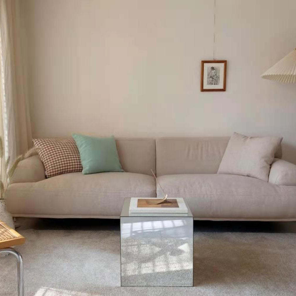 Minimalist Acrylic Mirror Cube End Table
