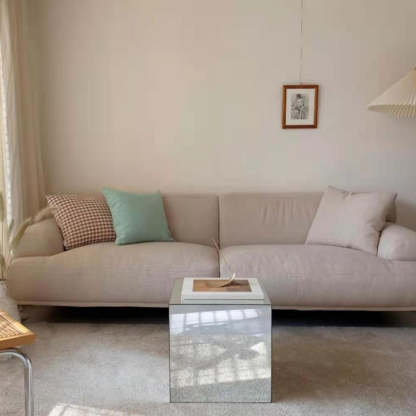 Minimalist Acrylic Mirror Cube End Table
