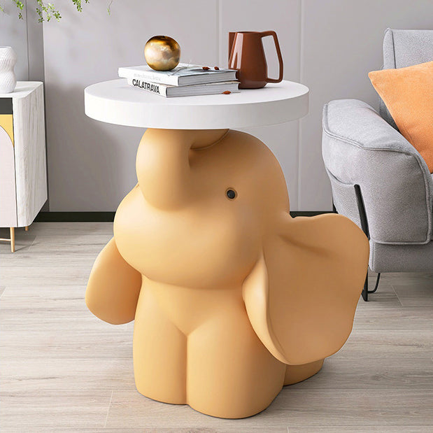 Fir Board Elephant Resin Side Table