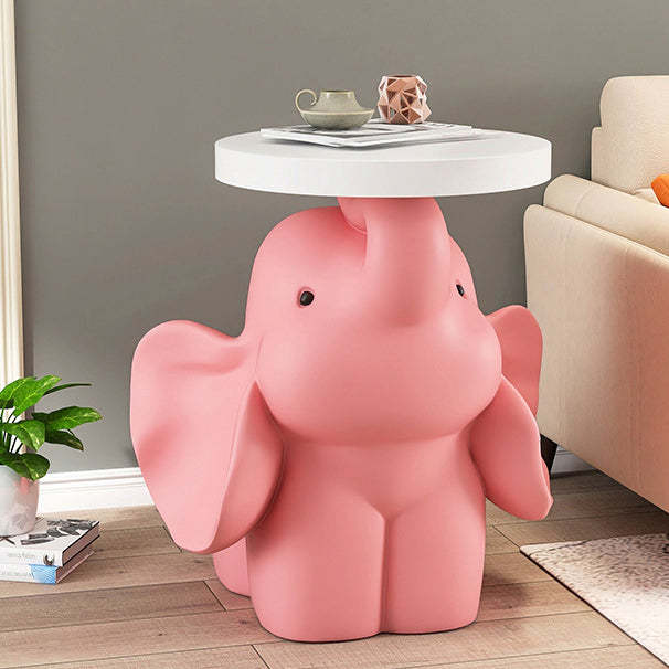 Fir Board Elephant Resin Side Table