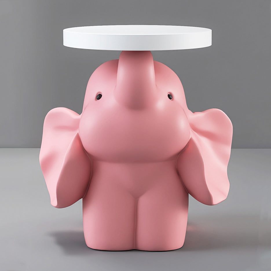 Fir Board Elephant Resin Side Table