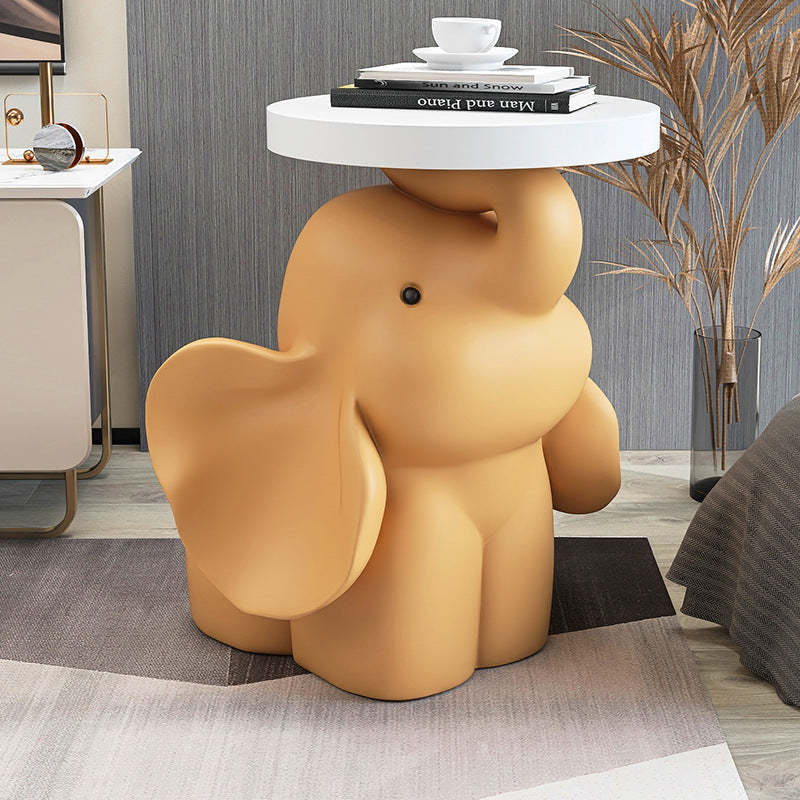 Fir Board Elephant Resin Side Table — Yellow