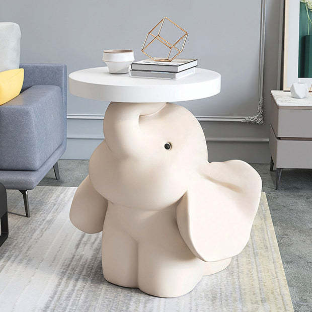 Fir Board Elephant Resin Side Table