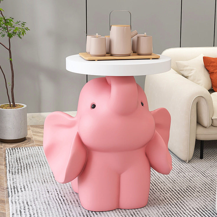 Fir Board Elephant Resin Side Table