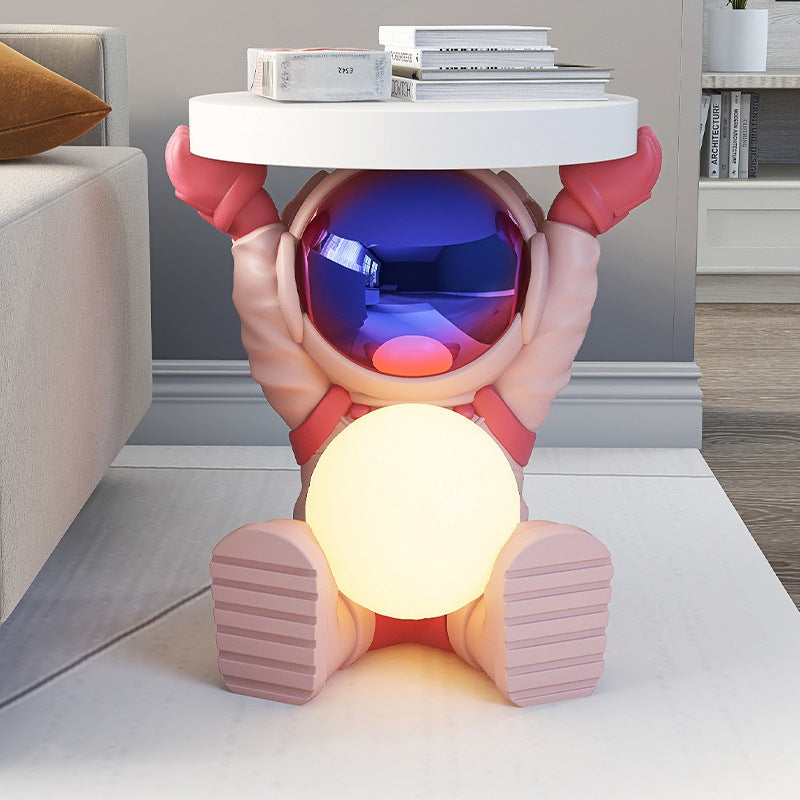 Fir Board Astronaut Resin Side Table