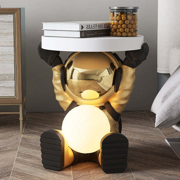 Fir Board Elephant Resin Side Table