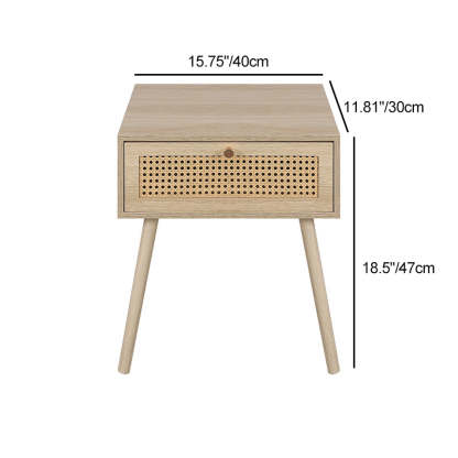 Contemporary Solid Wood Drawer Nightstand