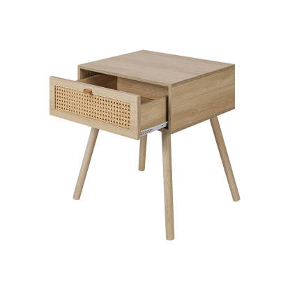 Contemporary Solid Wood Drawer Nightstand