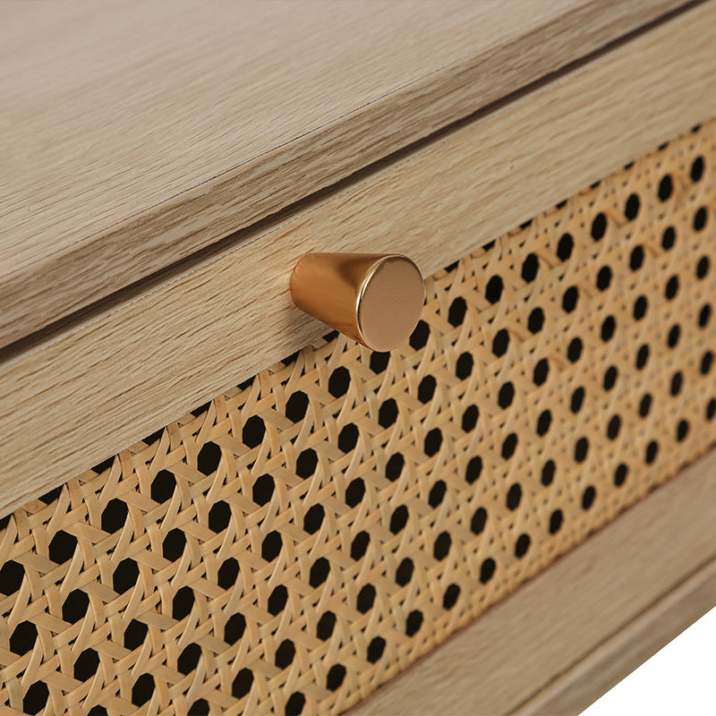 Contemporary Solid Wood Drawer Nightstand
