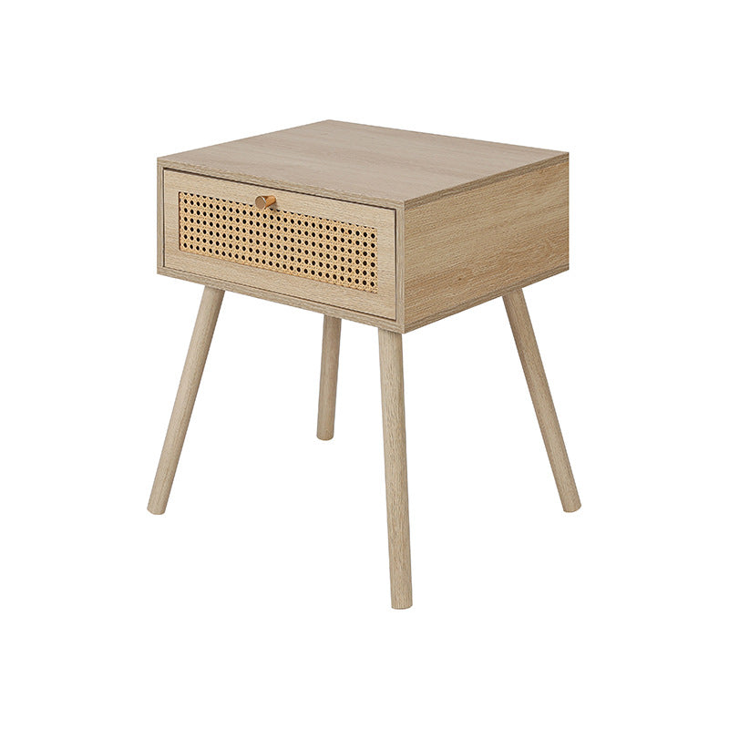 Contemporary Solid Wood Drawer Nightstand
