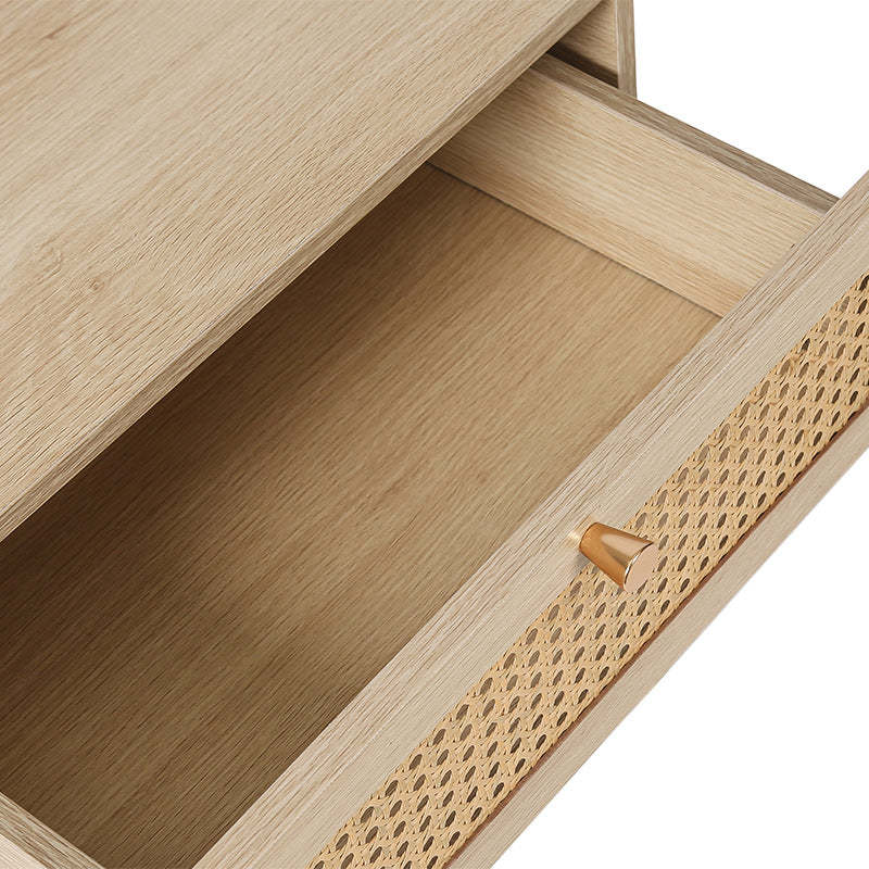Contemporary Solid Wood Drawer Nightstand