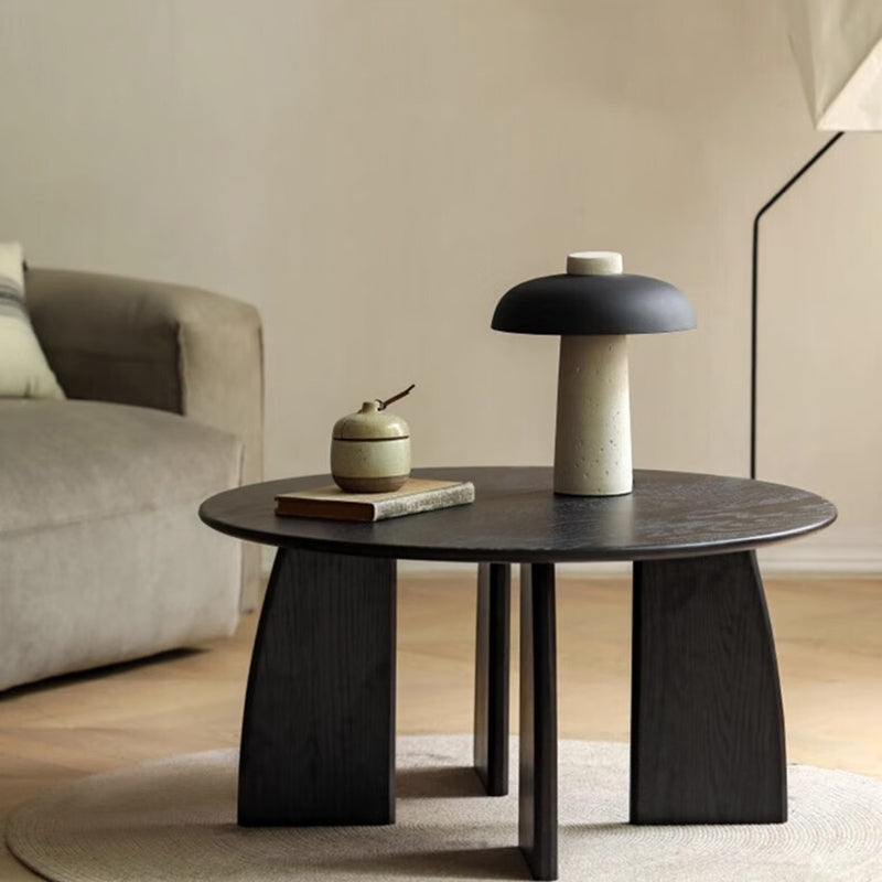 Japanese Zen Solid Wood Coffee Table — Black
