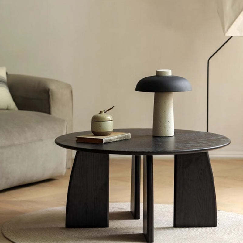 Japanese Zen Solid Wood Coffee Table — Black