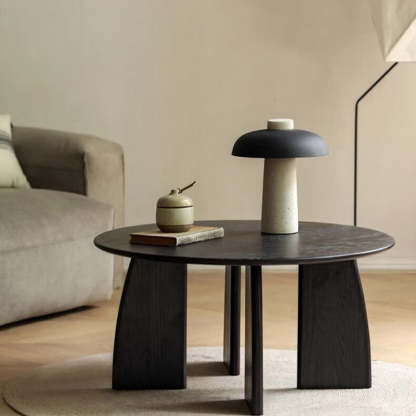 Japanese Zen Solid Wood Coffee Table — Black
